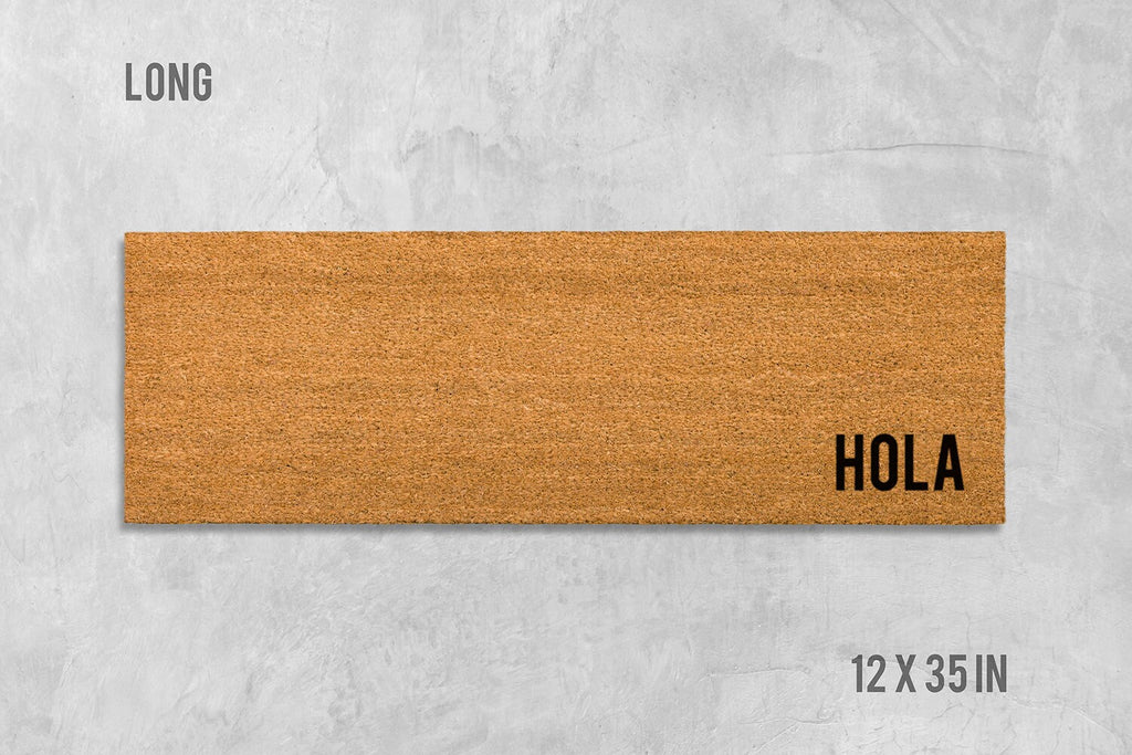 Funny Doormat: Hola Welcome Mat - Natural Coir, Latex Backing