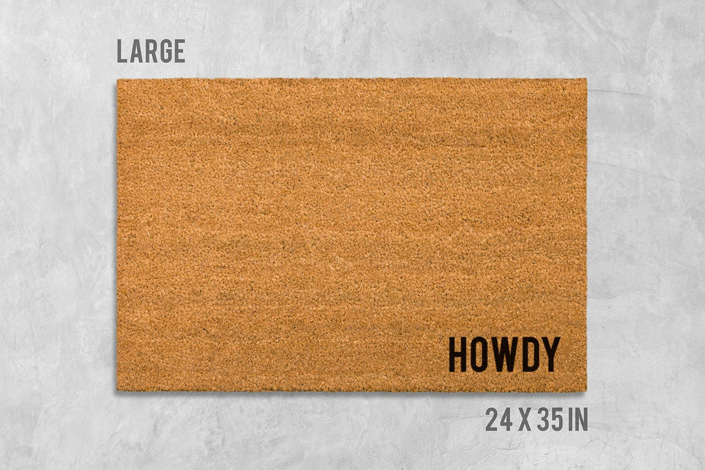 Funny Howdy Doormat - Natural Coir, Western Welcome Mat