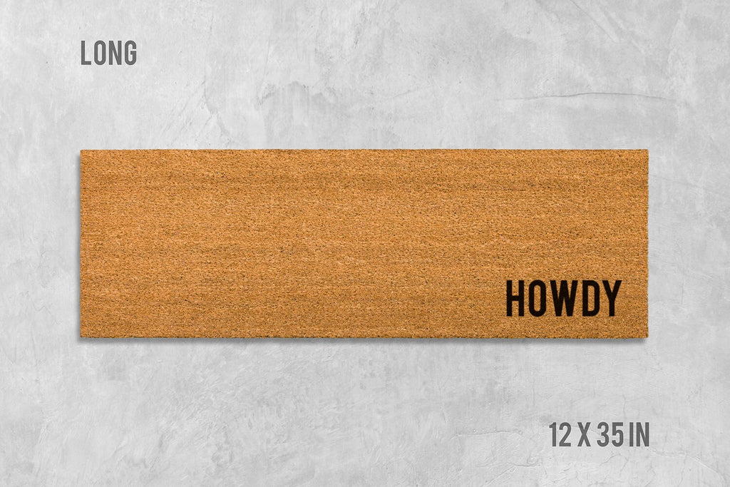 Funny Howdy Doormat - Natural Coir, Western Welcome Mat