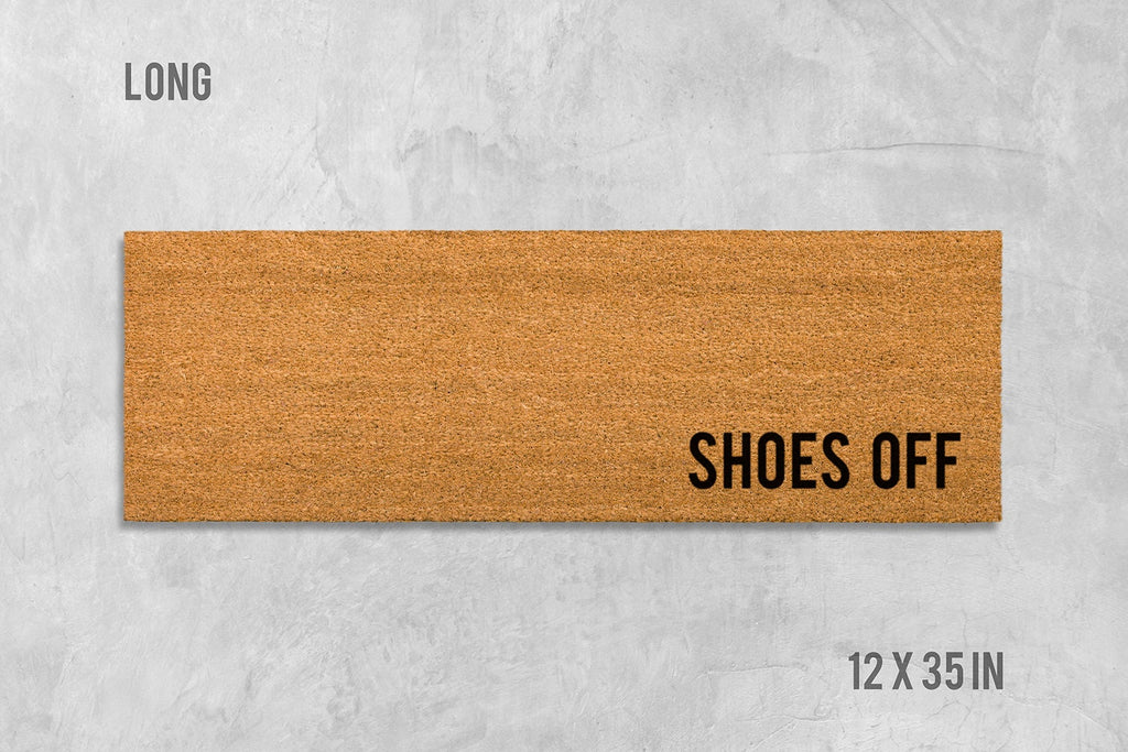 Shoes Off Welcome Mat - Funny Natural Coir Door Rug