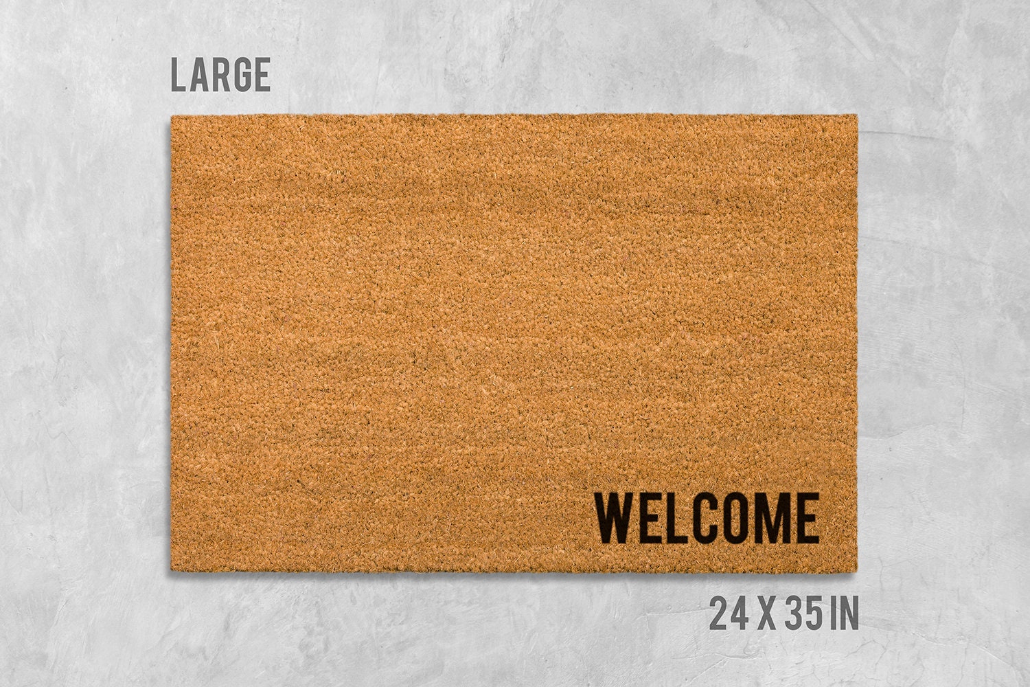 Welcome Doormat: Natural Coconut Fiber - Latex Backing
