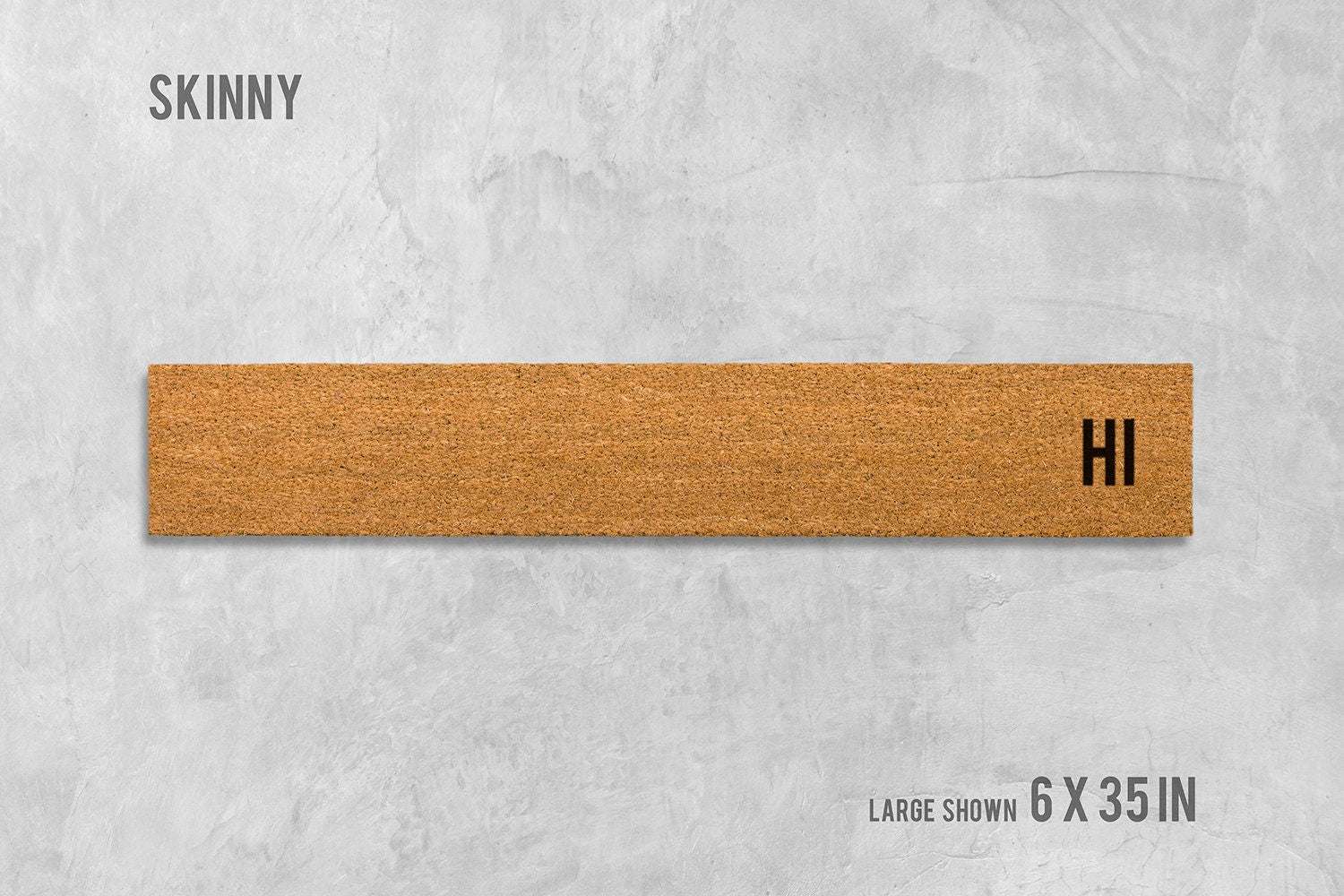 Skinny Hi Doormat, Natural Coir Welcome Mat (Slim, Latex Backing)
