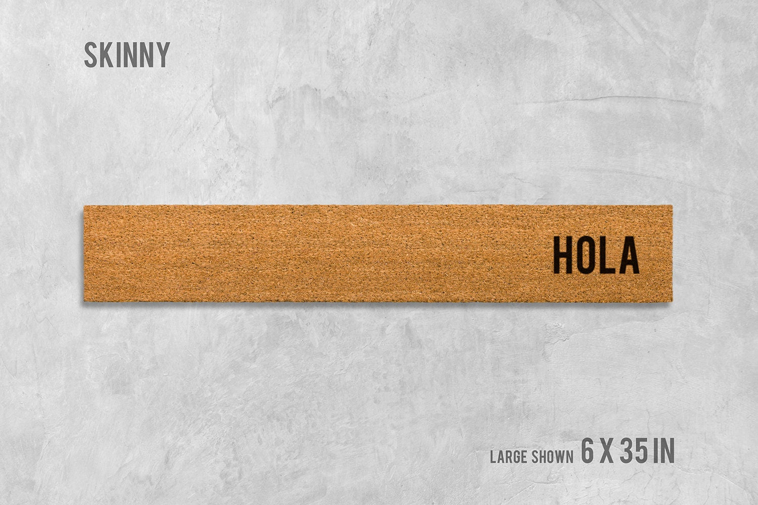 Skinny Hola Doormat - Compact Spanish Welcome Mat for Tiny Porches