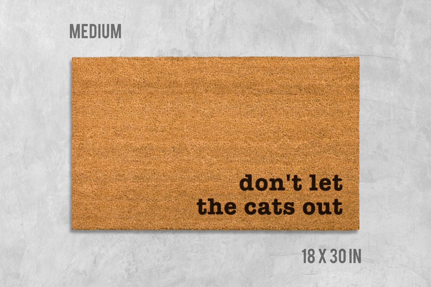 Funny Cat Doormat - Don't Let the Cats Out Welcome Mat