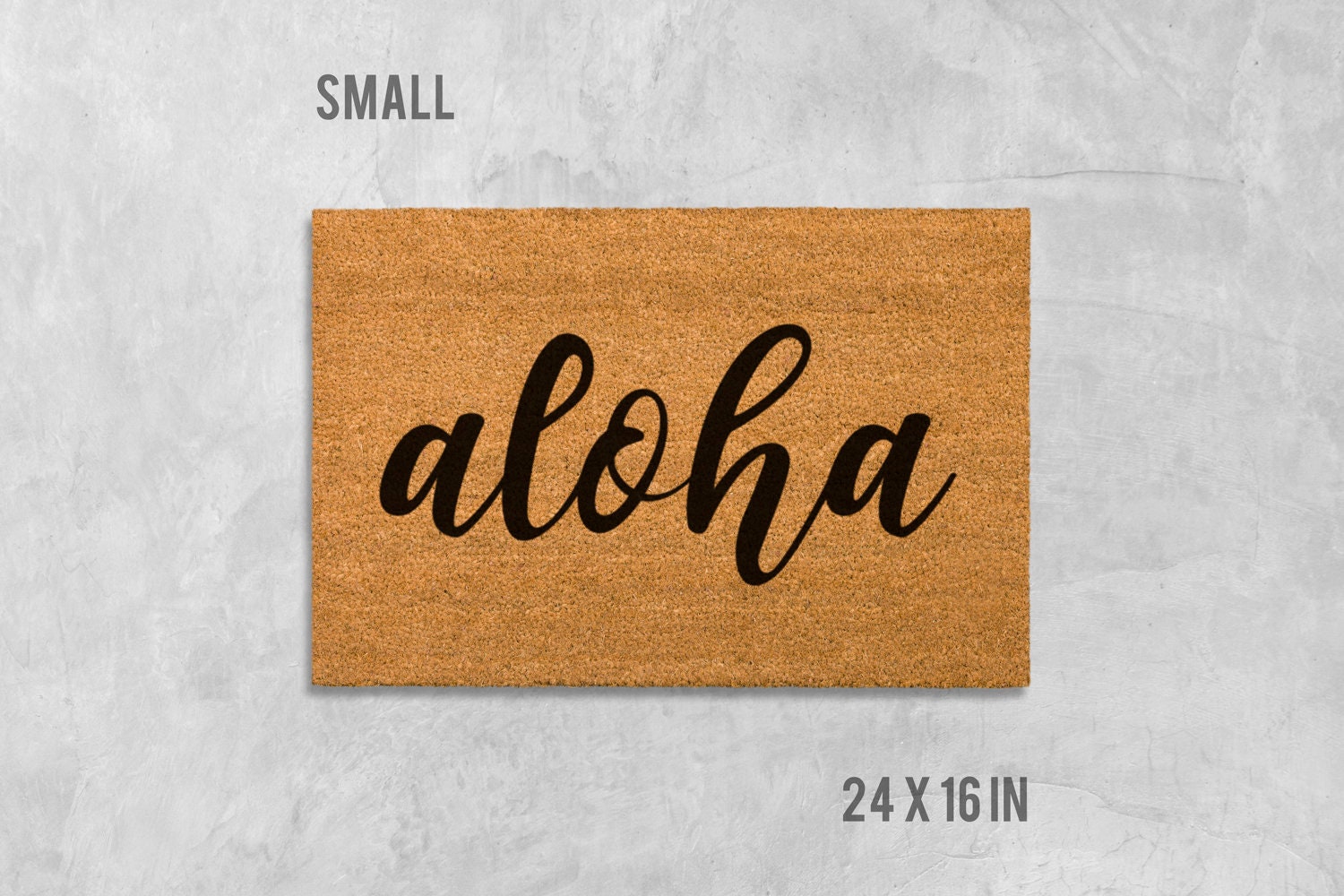 Aloha Welcome Mat: Coconut Fiber Doormat - Latex Backing