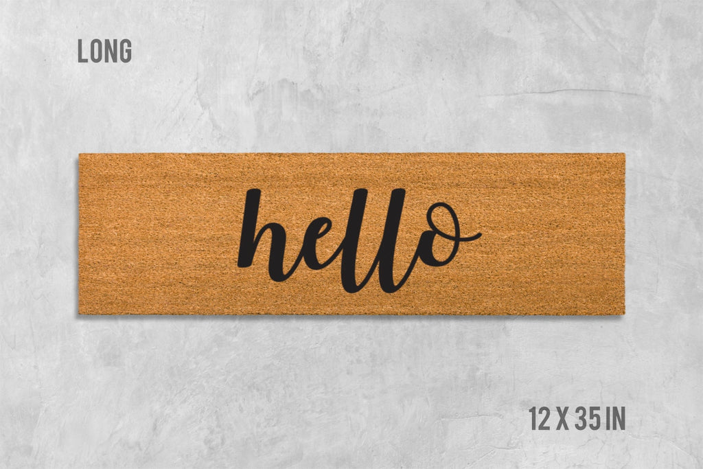 Hello Doormat, Hello Door Mat, Hello Welcome Mat, Hello, Hi Doormat, Hi Door Mat, Hi Welcome Mat, Hello Mat, Hi Mat, Welcome Mat, Cursive