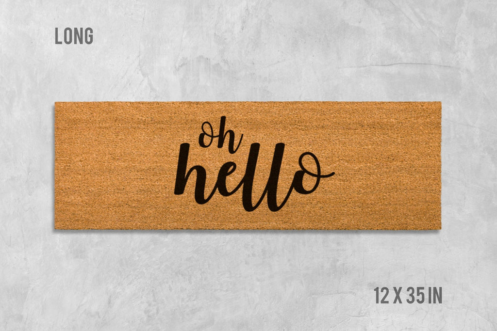 Oh Hello Doormat: Friendly Welcome Mat (Natural Coir, Latex)