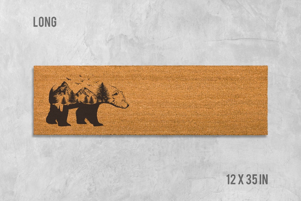 Bear Silhouette Doormat: Natural Coir Welcome Mat