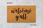 Welcome Y'all Doormat - Natural Coir with Latex Backing