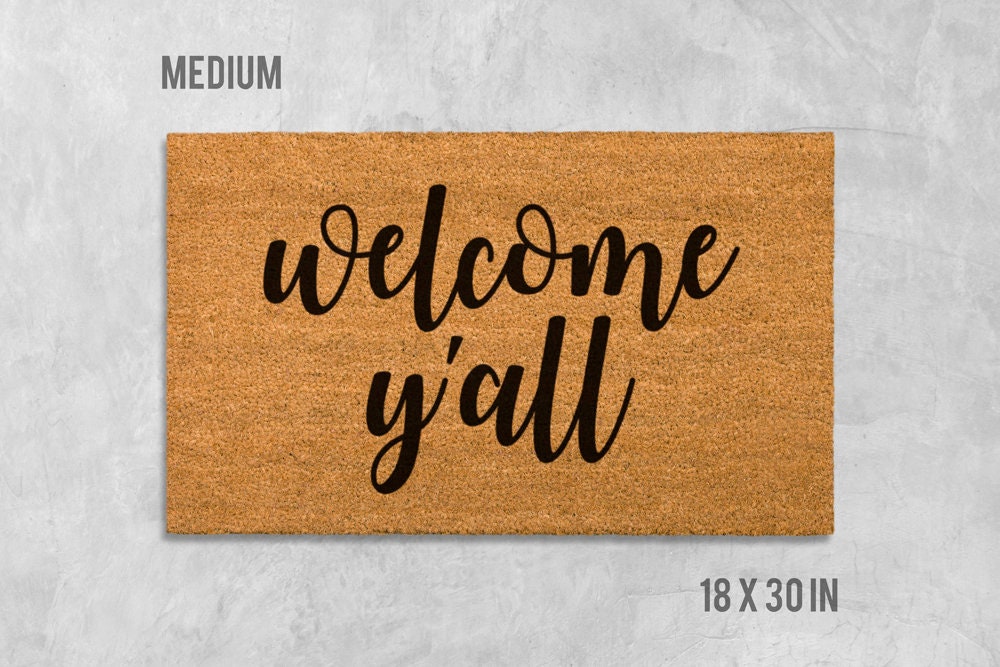 Welcome Y'all Doormat - Natural Coir with Latex Backing