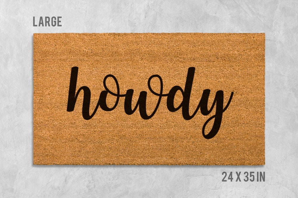 Western Howdy Doormat - Natural Coir, Latex Backing
