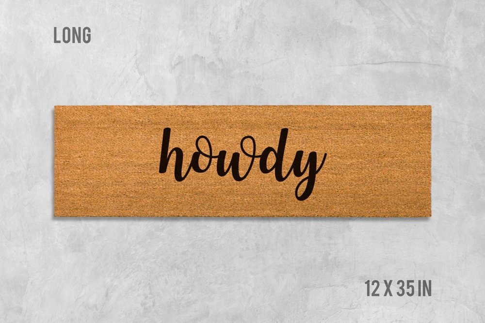 Western Howdy Doormat - Natural Coir, Latex Backing