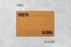 Aloha Welcome Mat: Double Sided Design with Coconut Fiber - Latex Backing