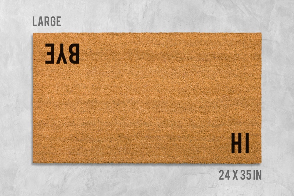 Hi Bye Door Mat - Double-Sided Funny Coir Welcome Rug