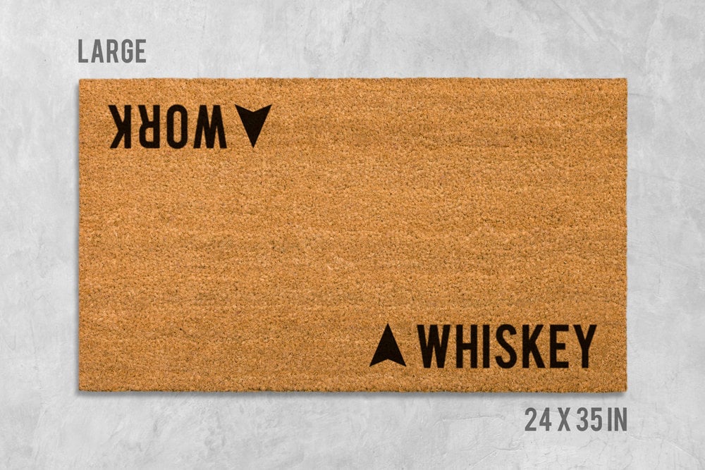 Whiskey Doormat: Double Funny Welcome Mat (Coir, Latex)