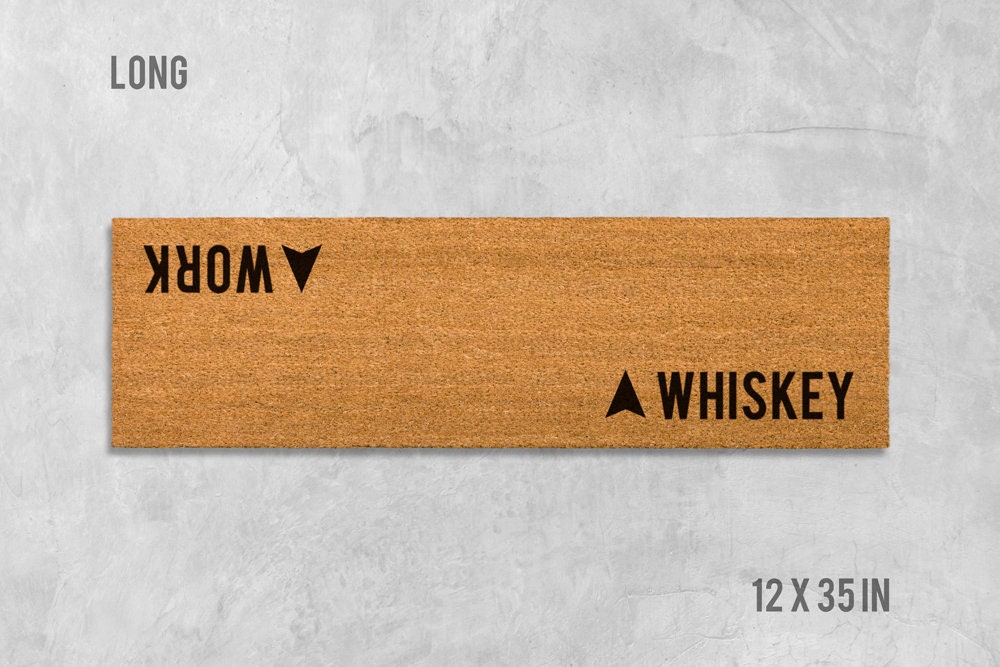 Whiskey Doormat: Double Funny Welcome Mat (Coir, Latex)