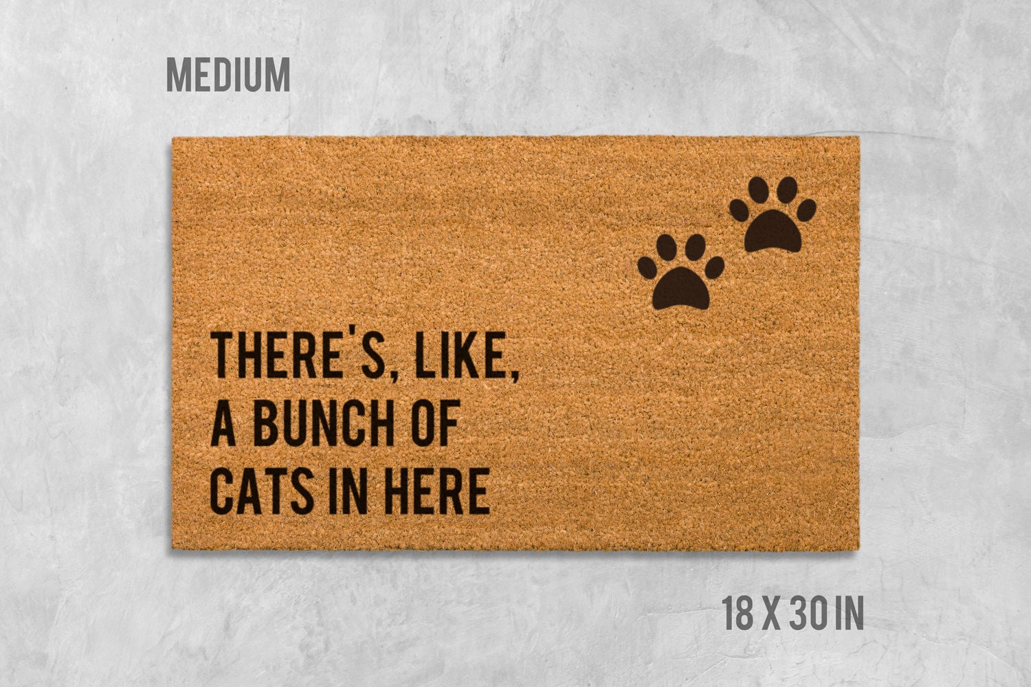 Funny Cat Doormat 'Bunch of Cats' Welcome Mat (Natural Coir)