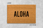 Hawaiian Aloha Doormat, Coconut Coir Welcome Mat (Natural, Latex Backing)