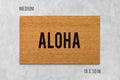 Hawaiian Aloha Doormat, Coconut Coir Welcome Mat (Natural, Latex Backing)