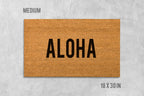 Hawaiian Aloha Doormat, Coconut Coir Welcome Mat (Natural, Latex Backing)