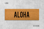 Hawaiian Aloha Doormat, Coconut Coir Welcome Mat (Natural, Latex Backing)