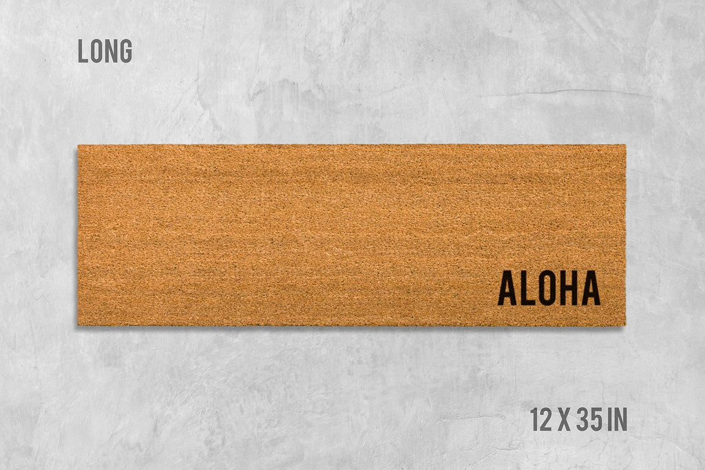 Aloha Doormat: Natural Coir, Hawaiian Welcome Mat