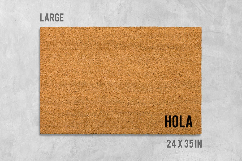 Funny Doormat: Hola Welcome Mat - Natural Coir, Latex Backing