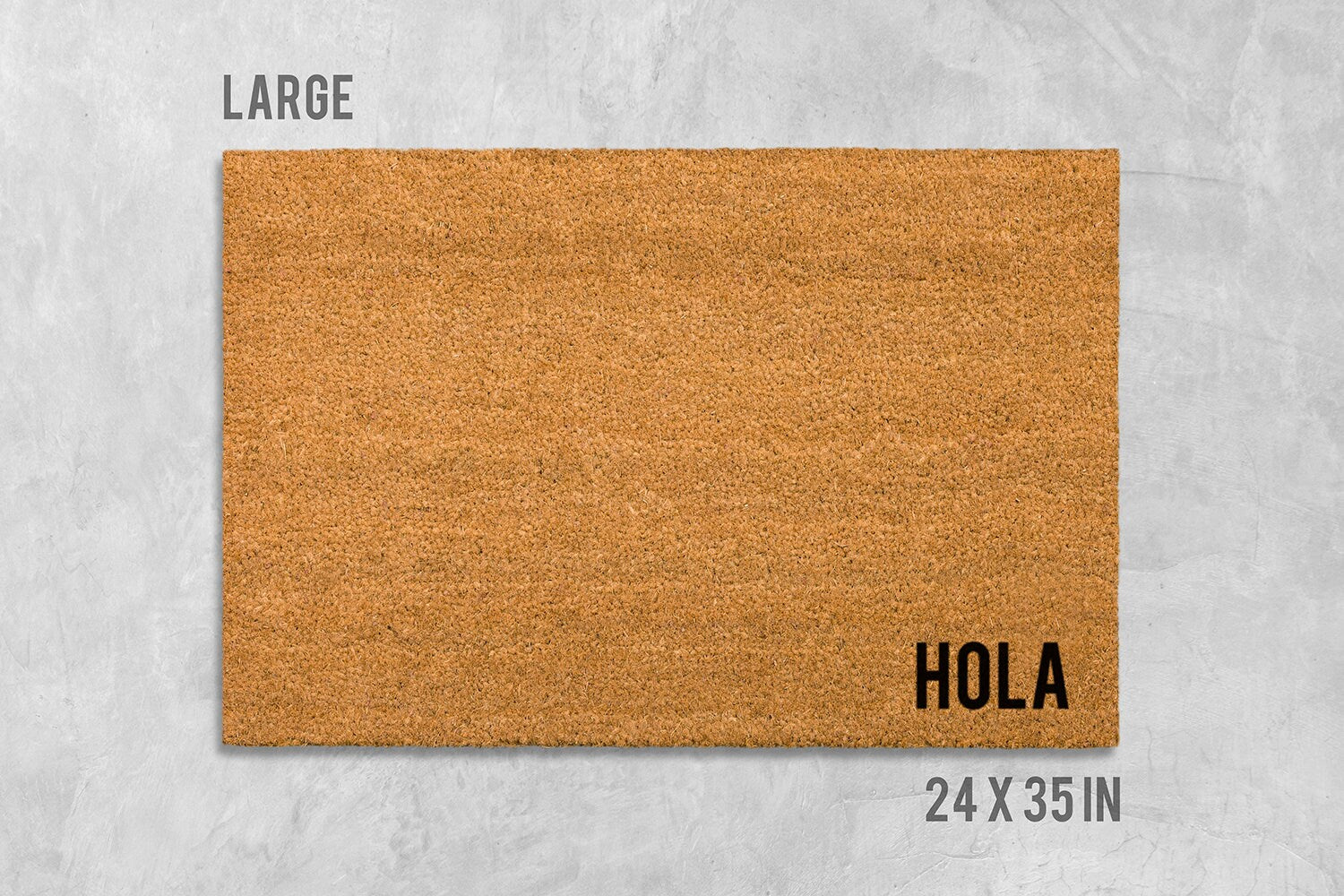 Funny Doormat: Hola Welcome Mat - Natural Coir, Latex Backing