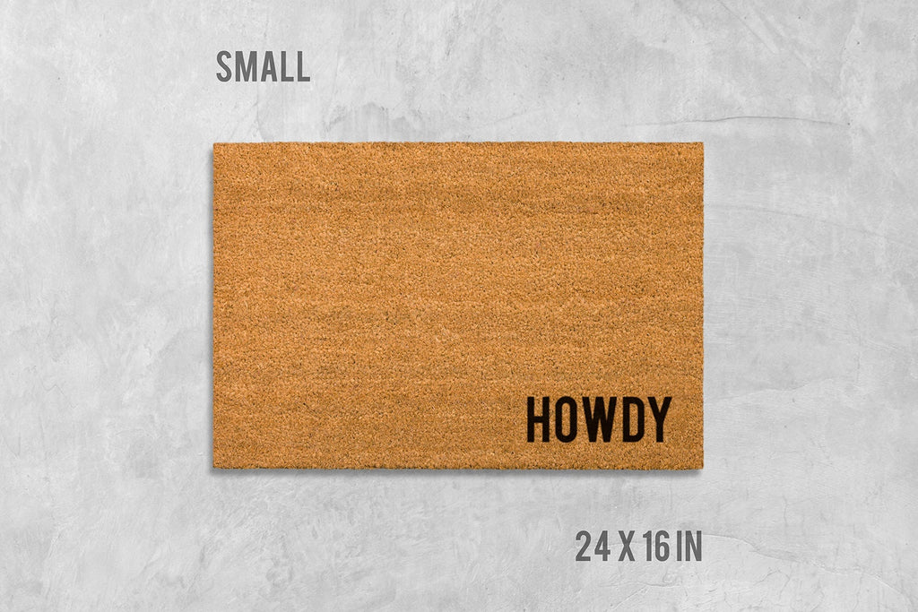 Funny Howdy Doormat - Natural Coir, Western Welcome Mat