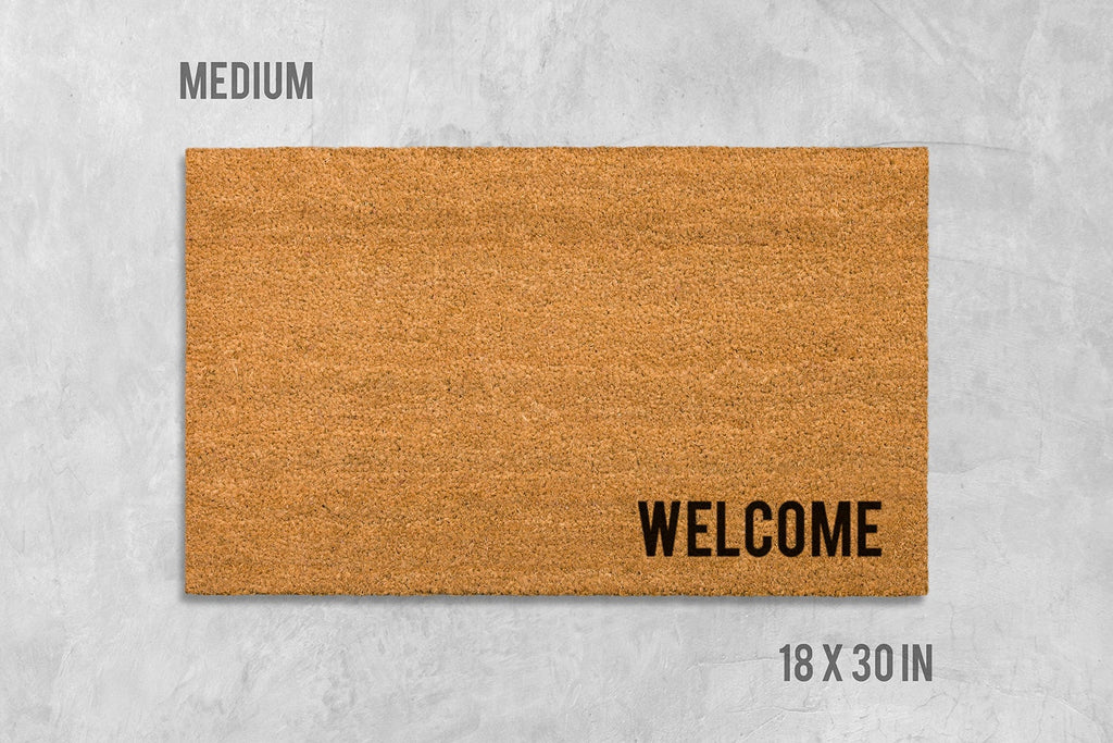 Welcome Doormat: Natural Coconut Fiber - Latex Backing