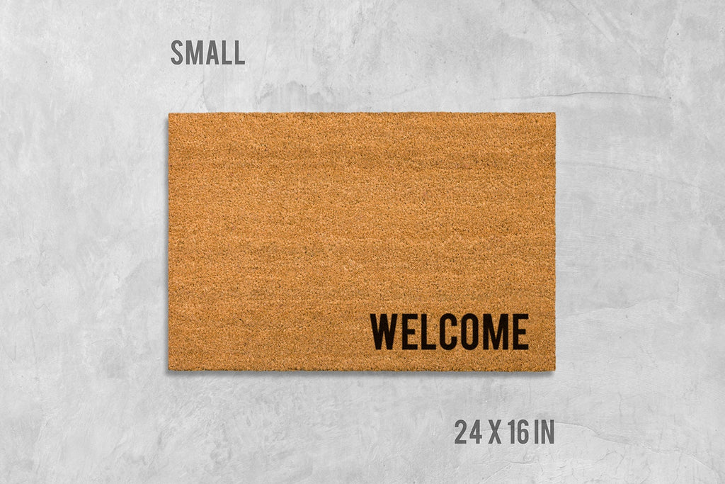 Welcome Doormat: Natural Coconut Fiber - Latex Backing