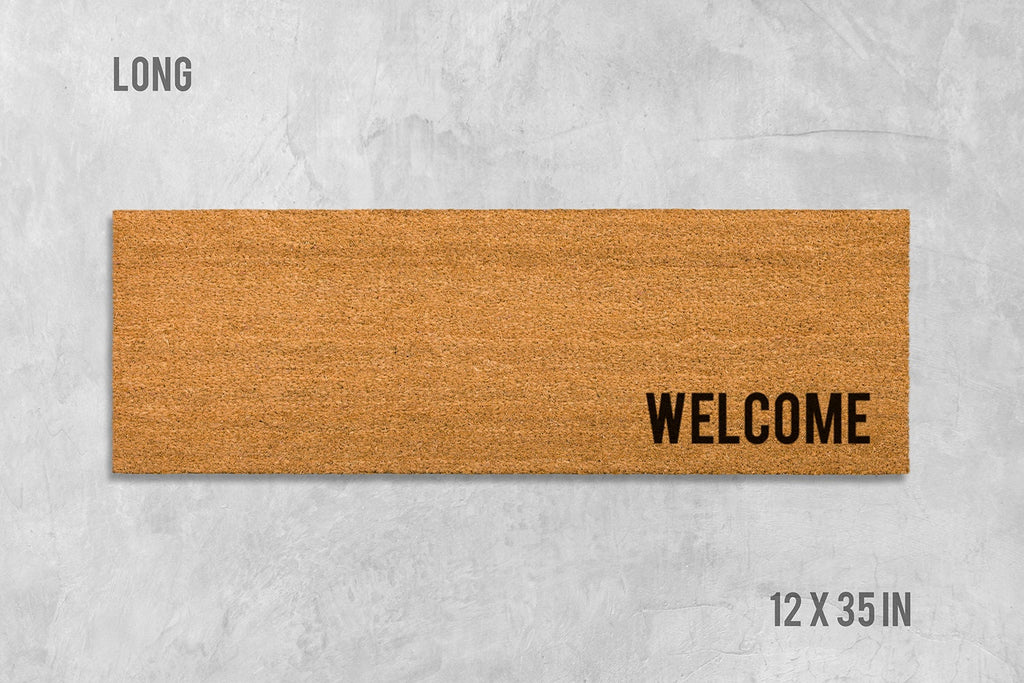 Welcome Doormat: Natural Coconut Fiber - Latex Backing