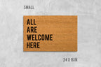 All Are Welcome Here Doormat, Natural Coir (Latex Backing)
