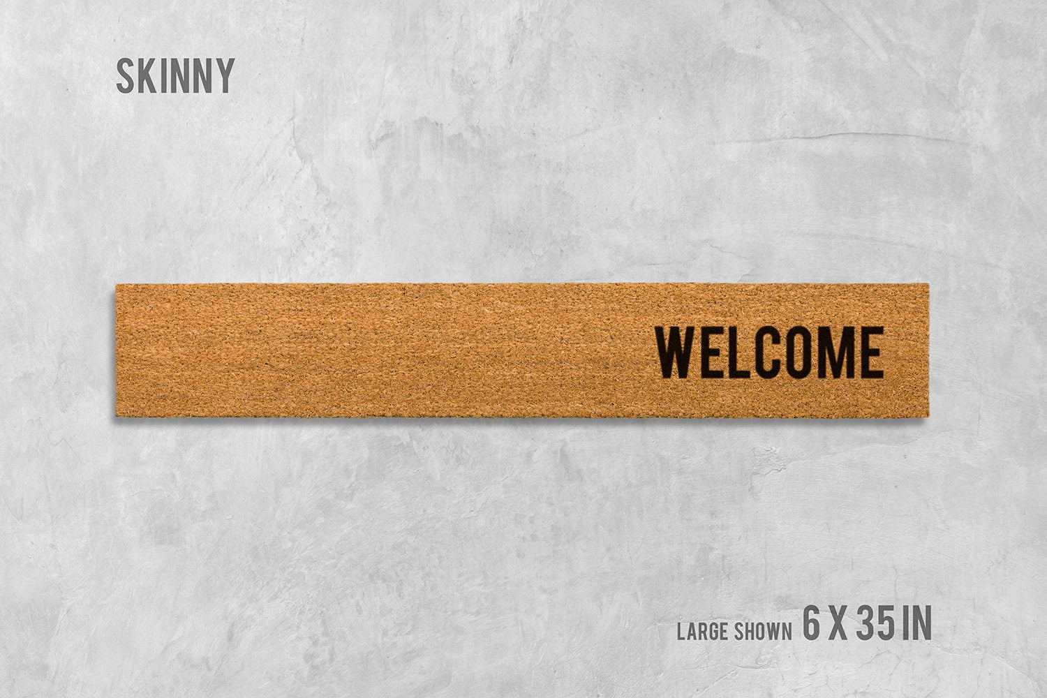 Welcome Doormat: Slim Coir Mat - Natural Fibers, Latex Backing