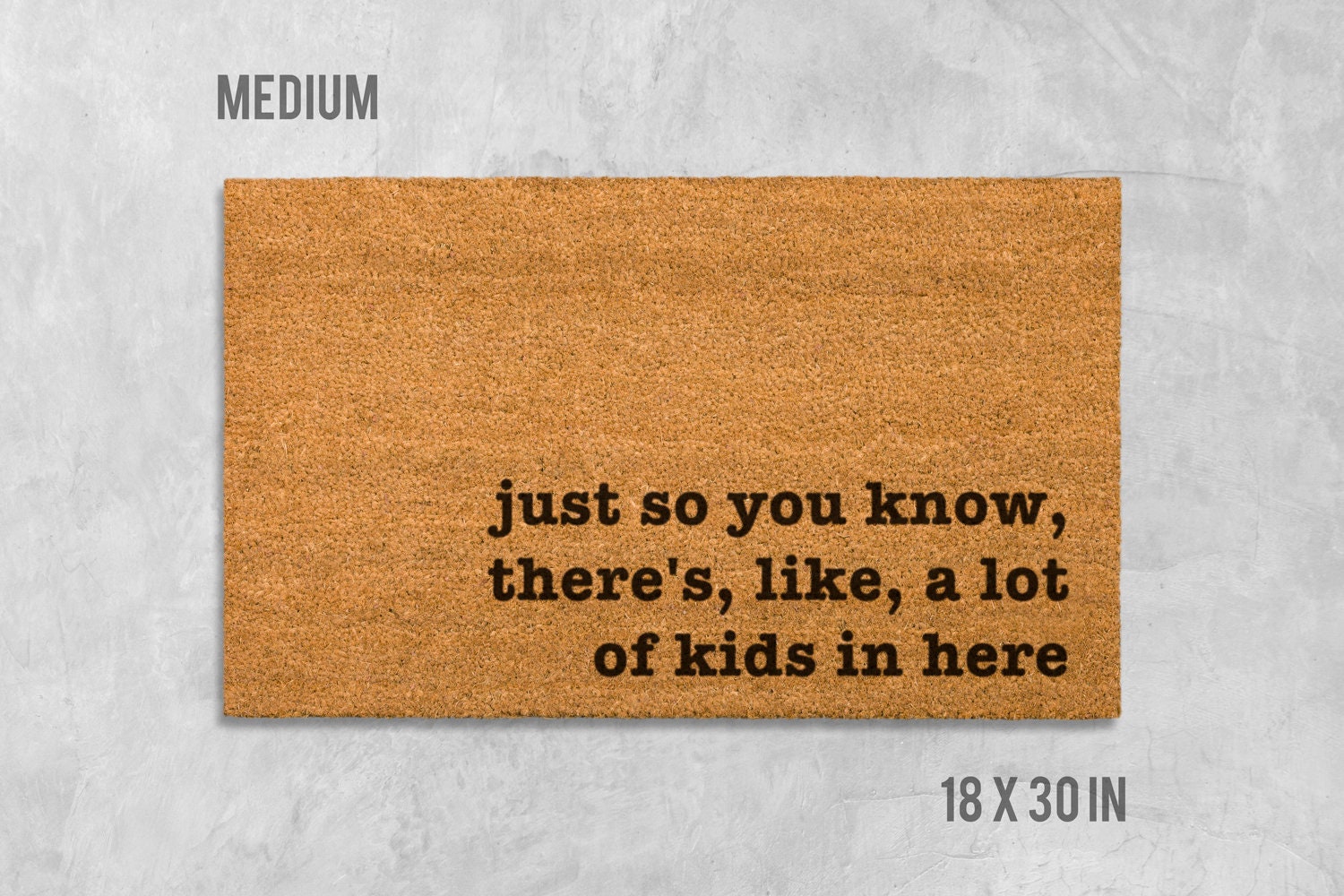 Funny Kids Door Mat - Natural Coir with Latex Backing