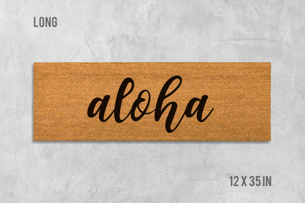 Aloha Welcome Mat: Coconut Fiber Doormat - Latex Backing