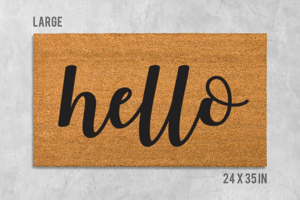 Hello Doormat, Hello Door Mat, Hello Welcome Mat, Hello, Hi Doormat, Hi Door Mat, Hi Welcome Mat, Hello Mat, Hi Mat, Welcome Mat, Cursive