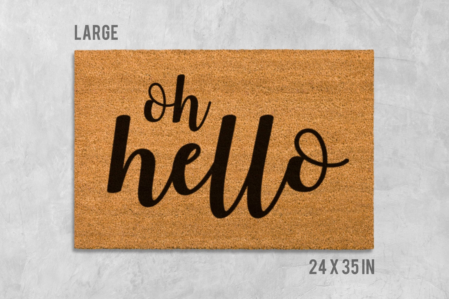 Oh Hello Doormat: Friendly Welcome Mat (Natural Coir, Latex)