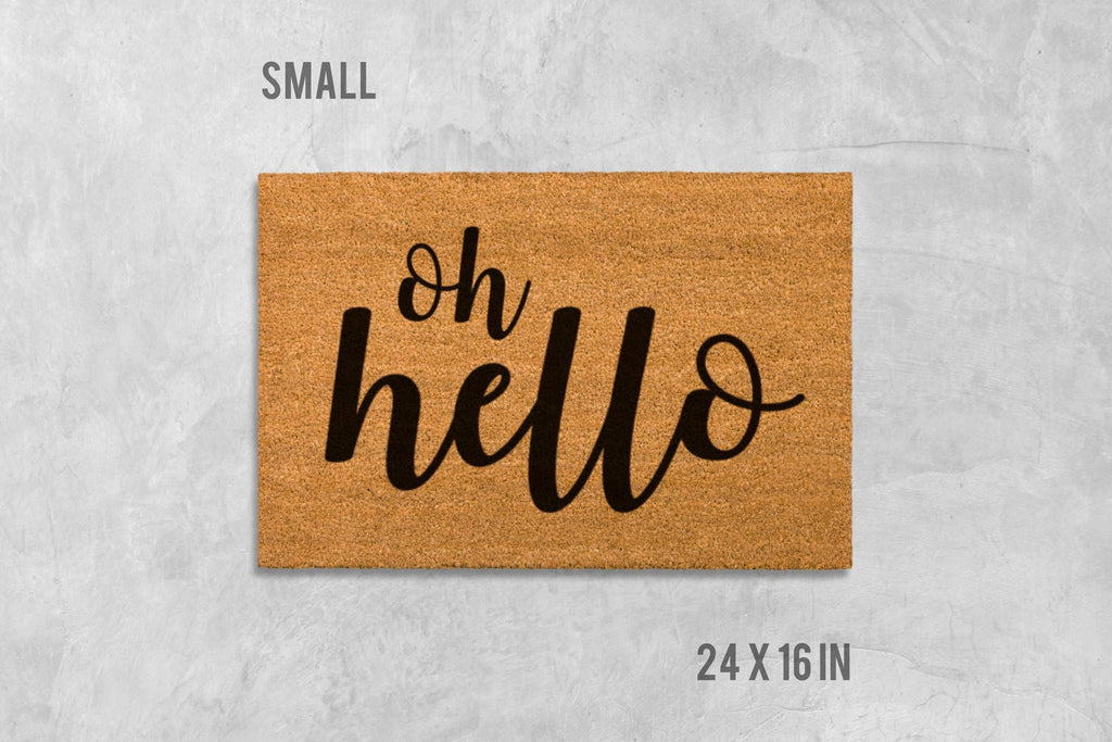 Oh Hello Doormat: Friendly Welcome Mat (Natural Coir, Latex)