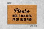 Please Hide Packages From Husband Doormat, Please Hide Packages From Husband Door Mat, Housewarming Gift, Funny Doormat, Funny Door Mat