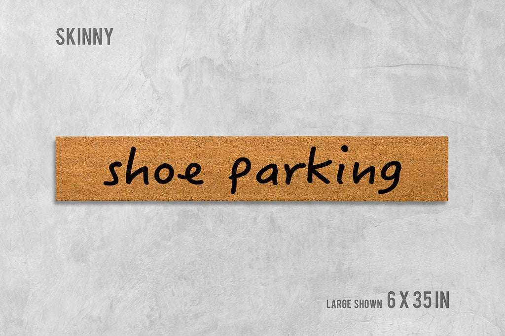 Shoe Parking Skinny Doormat - Compact Funny Welcome Mat