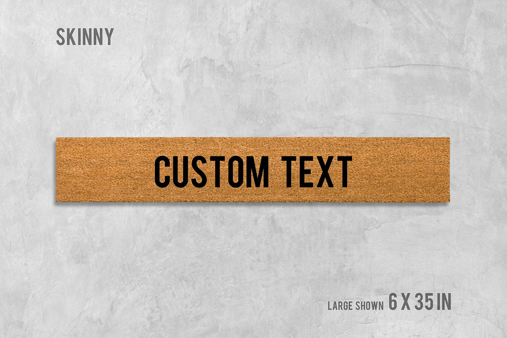 Personalized Skinny Doormat - Custom Text, Natural Coir