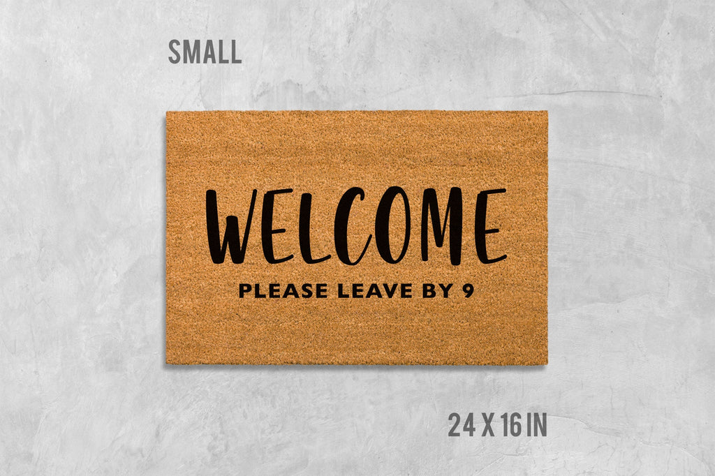 Welcome Door Mat: Funny Rude Saying (Natural Coir, Latex)