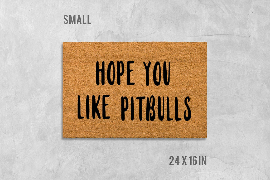 Funny Pitbull Doormat - Natural Coir with Latex Backing