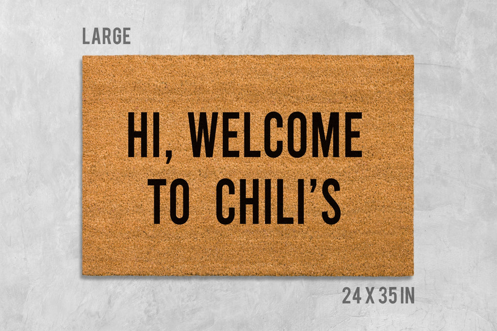 Welcome Doormat: Funny Chilis Design (Coir, Latex, Outdoor)