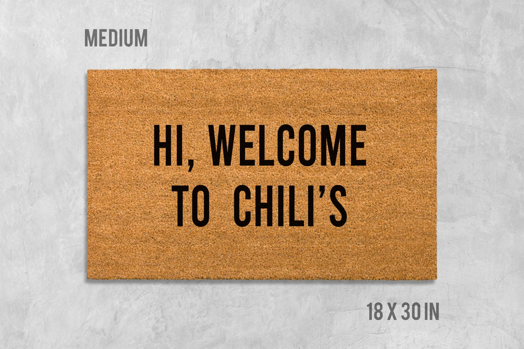 Welcome Doormat: Funny Chilis Design (Coir, Latex, Outdoor)