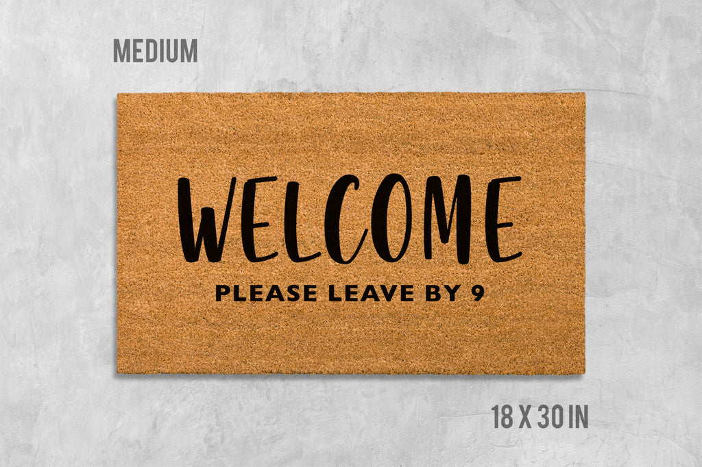 Welcome Door Mat: Funny Rude Saying (Natural Coir, Latex)
