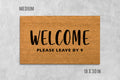 Welcome Door Mat: Funny Rude Saying (Natural Coir, Latex)