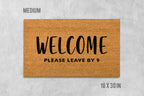 Welcome Door Mat: Funny Rude Saying (Natural Coir, Latex)