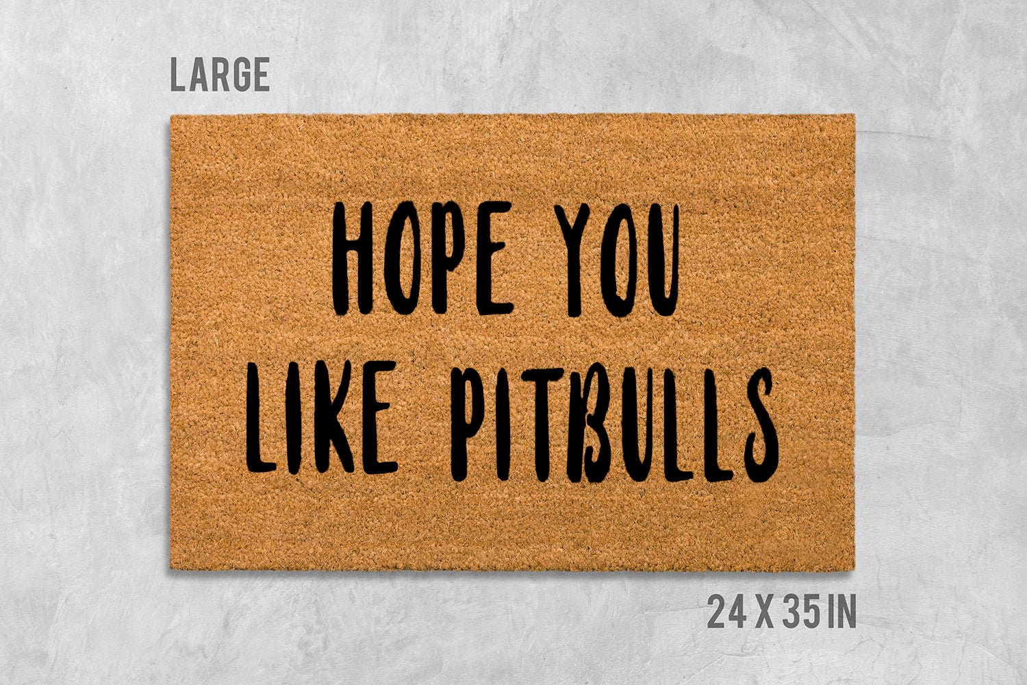 Funny Pitbull Doormat - Natural Coir with Latex Backing